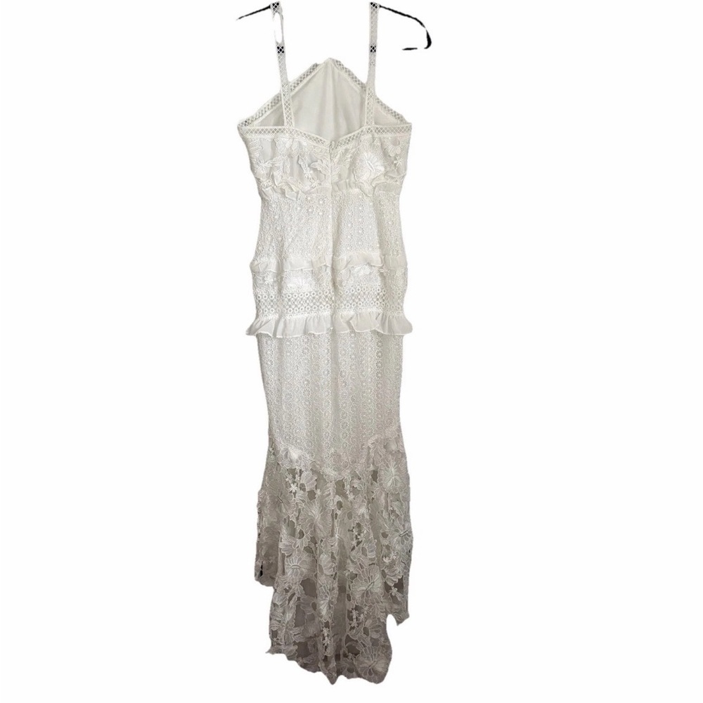 True Decadence Dress Womens 8 Tall White Lace Halter Mermaid Maxi Formal Wedding - Picture 4 of 14